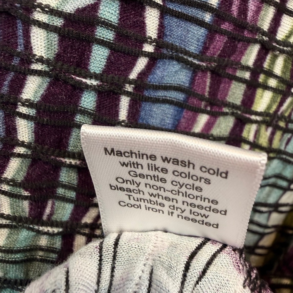 NorthStyle Womens 1X Abstract Stripe Textured Knit Top 3/4 Sleeve Blue Purple - Picture 5 of 5